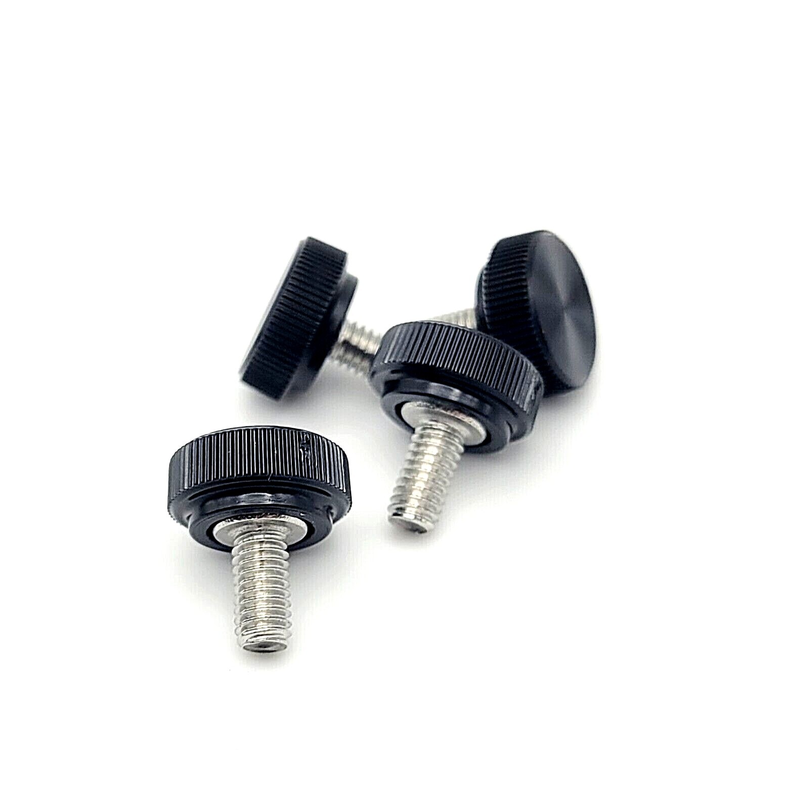 M4 x 8mm Knurled Thumb Screws Bolts Black Clamping Knob 304 Stainless 4-24 Pack