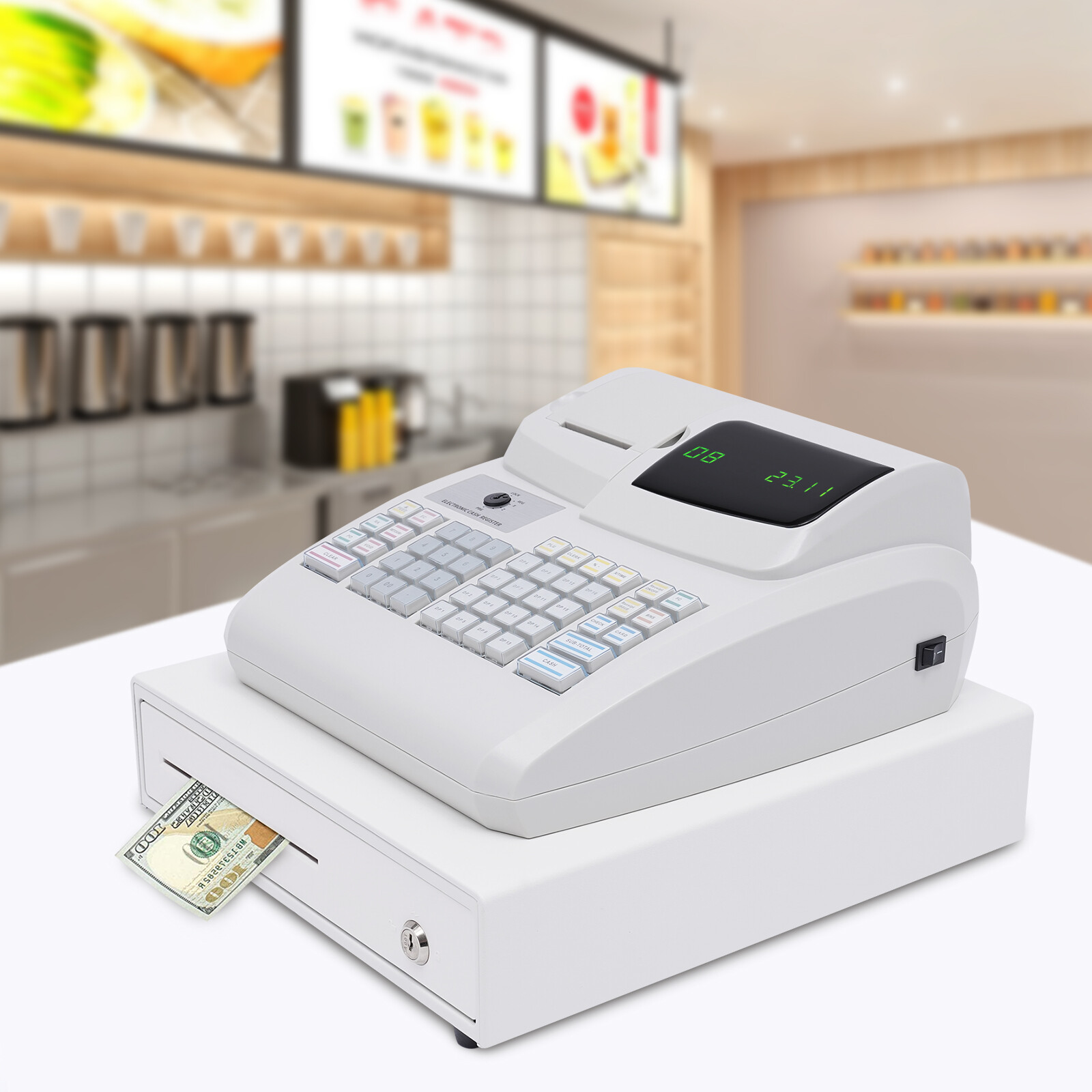 POS Cash Register Electronic Drawer Box LED Display For Restaurant Bills Coins