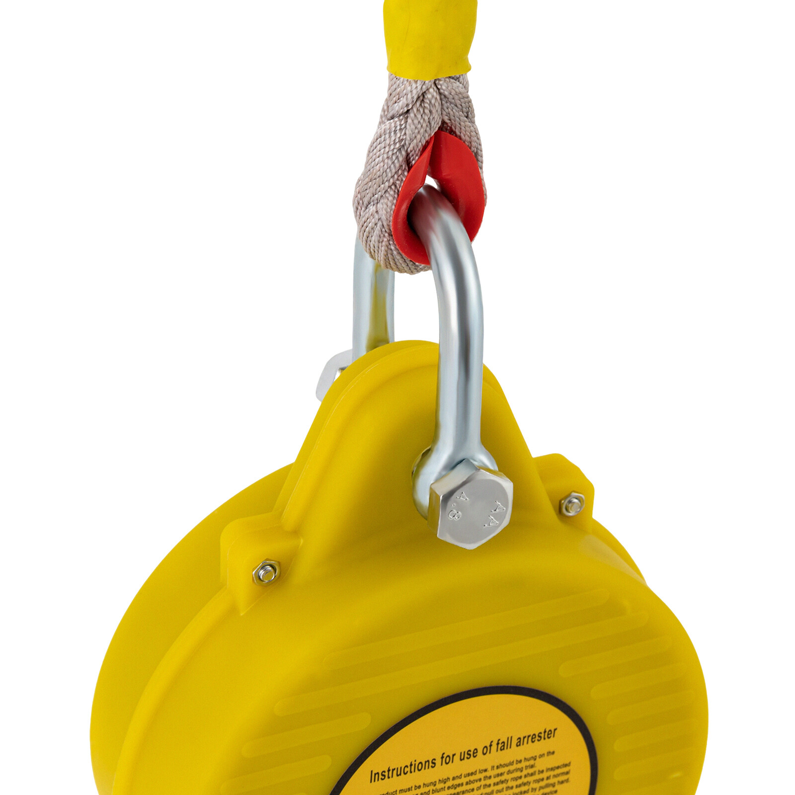15M Self-Retracting Fall Arrester with Double Locking Hook, 150kg Capacity