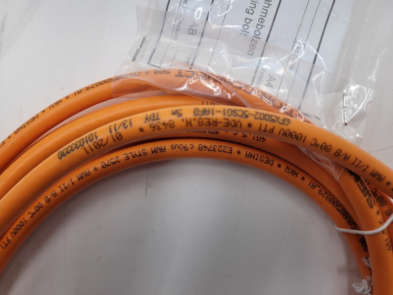 Siemens Servo Motor Power Cable 5M 6FX5002-5CS01-1AF0 1FT/1FT/1PH 5 Meter New