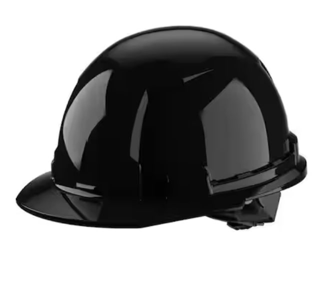 BOLT Black Type 1 Class E Front Brim Non-Vented Hard Hat with 4 Point Ratcheting