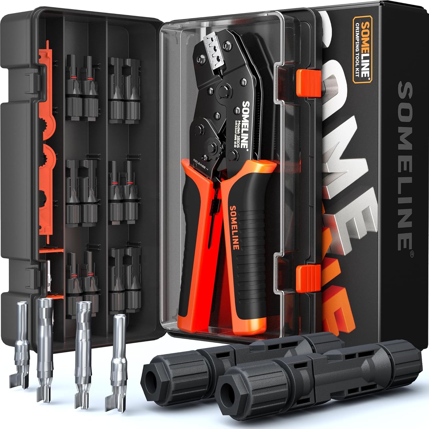 Solar Connector Crimping Tool Kit, 14-10 AWG Crimper for Solar Panel Cable Wire