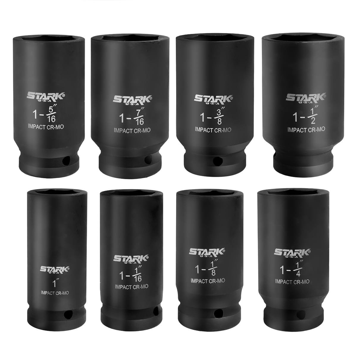 Stark Usa 9 Pieces 3/4 Drive Deep Impact Jumbo Assortment Socket Set Cr-V