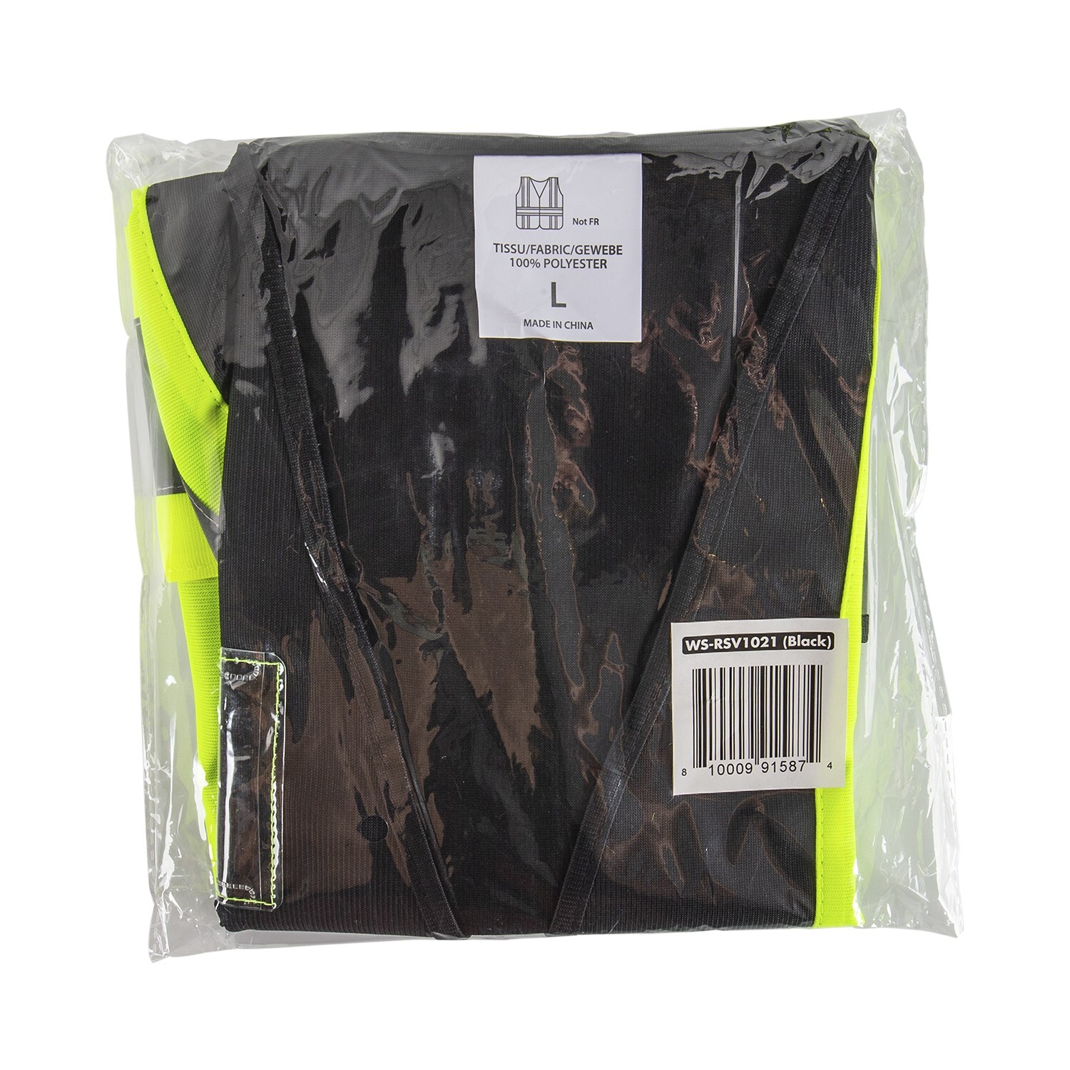 Karat High Visibility Reflective Safety Vest with Zipper Fastening, Black – L