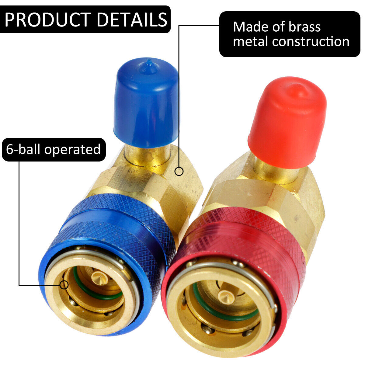 2 Car Air Conditioner Quick Connector AC Manifold Gauge High/Low Coupler Adapter