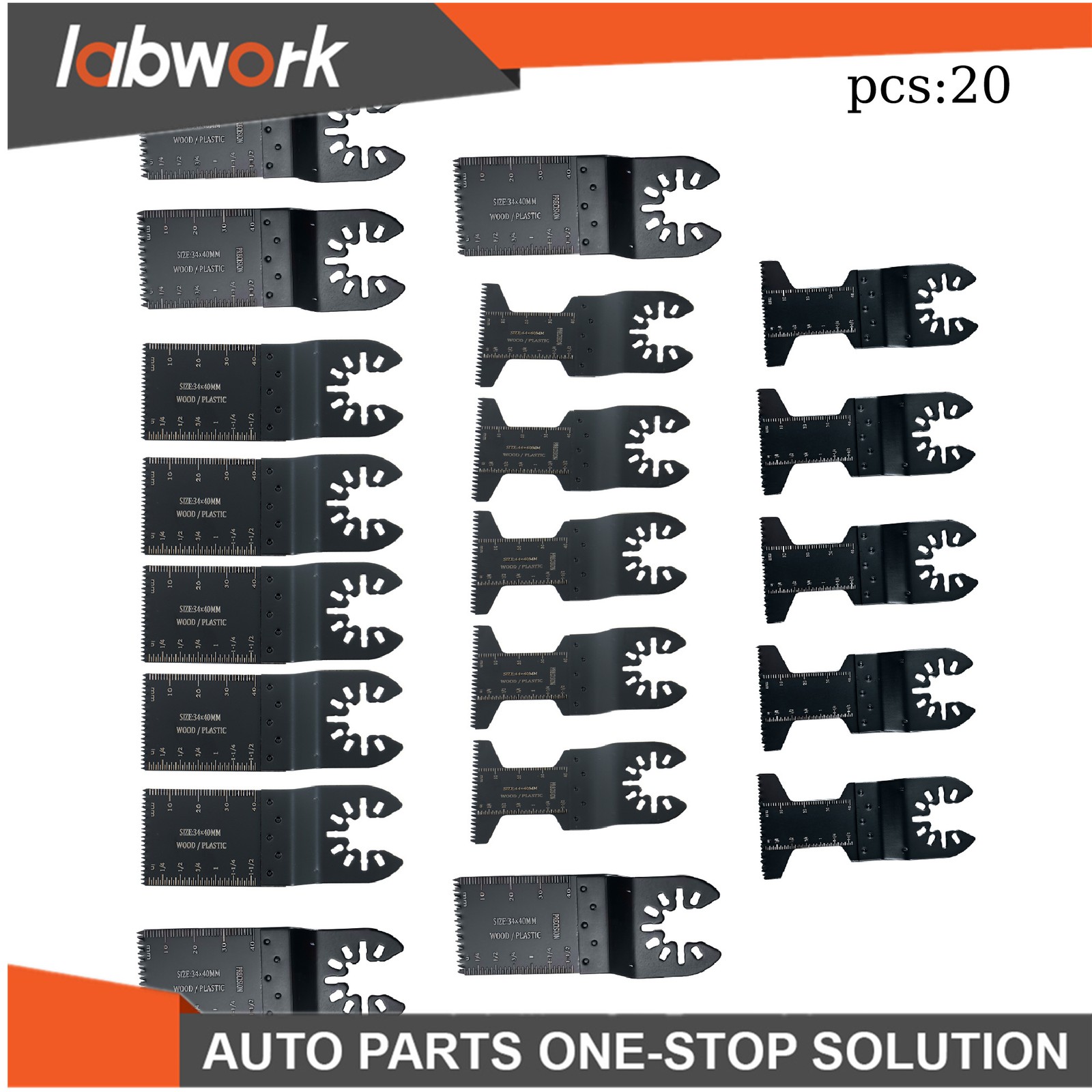 Labwork 20 Pack Oscillating Saw Blades 1-3/8″ & 1-3/4″ Multitool Blades Kit