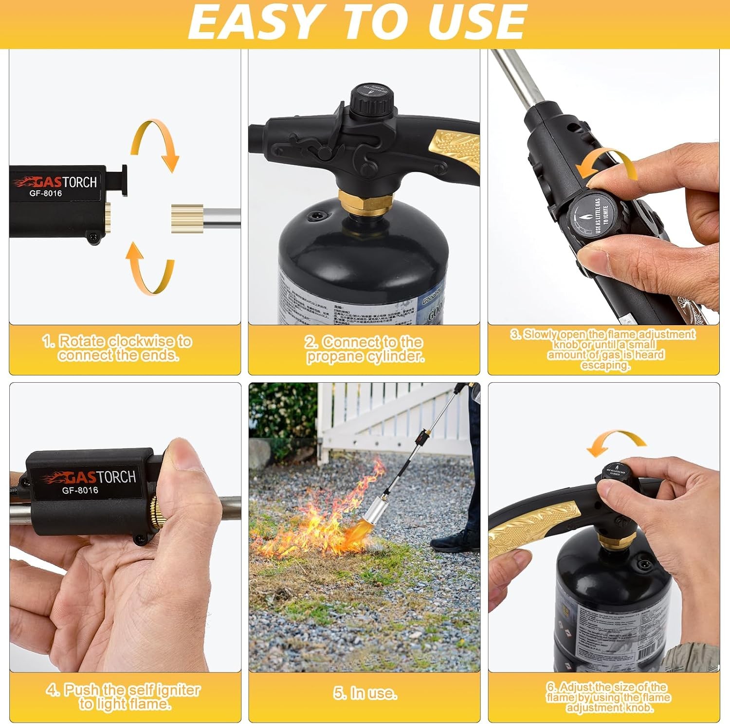 Propane Torch Weed Burner Weed Torch Flamethrower Heavy Duty Blow Torch Control
