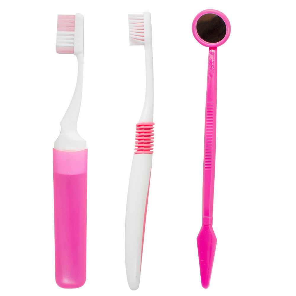 4 Sets Dental Care Toothbrush Kit Orthodontic Teeth Clean Floss Wax Mirror