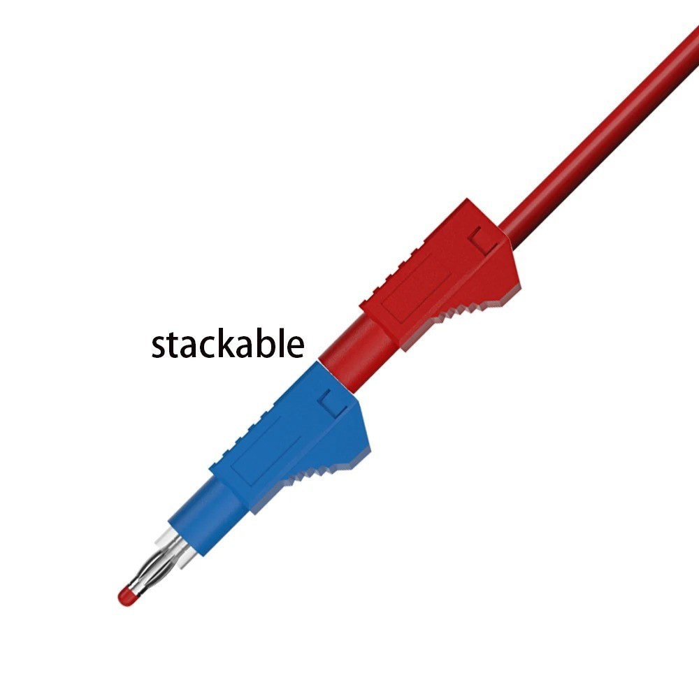 2Pcs Multi-Meter Test Leads Cable Jumper Wire Line Security 4Mm Banana Plug Retr
