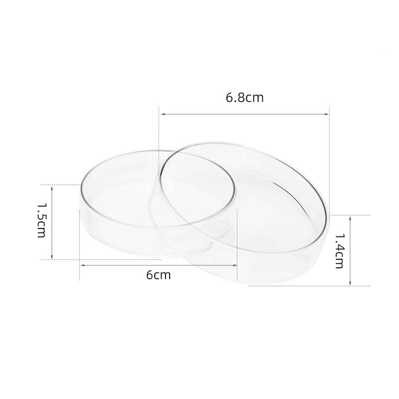 60mm 75mm 90mm 100mm-200mm Glass Petri Dish Borosilicate Glass Base & Lid Cover