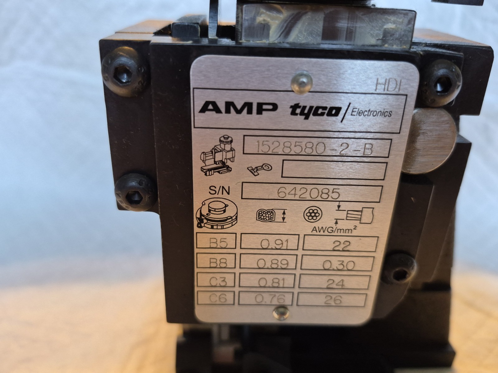 AMP TYCO 1528580-2 BENCHTOP CRIMPING TOOL PRESS APPLICATOR HDI HD-I Style