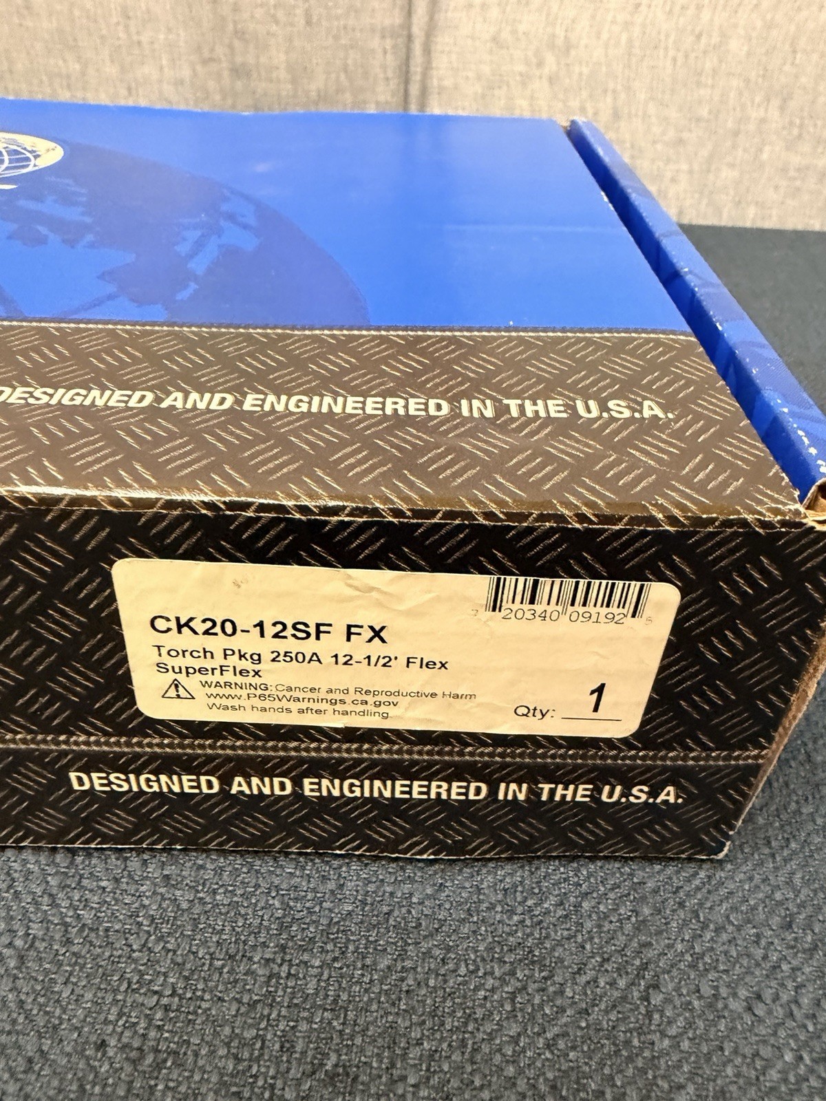 CK Worldwide CK20-12SF Tig Torch Package, 250 amp, 12.5′ Water Cooled, RG Supe