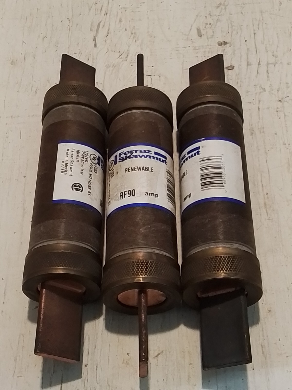 LOT OF 3 Ferraz Shawmut Renewable Fast Acting 100A Fuse RFS100AM – (SP169)