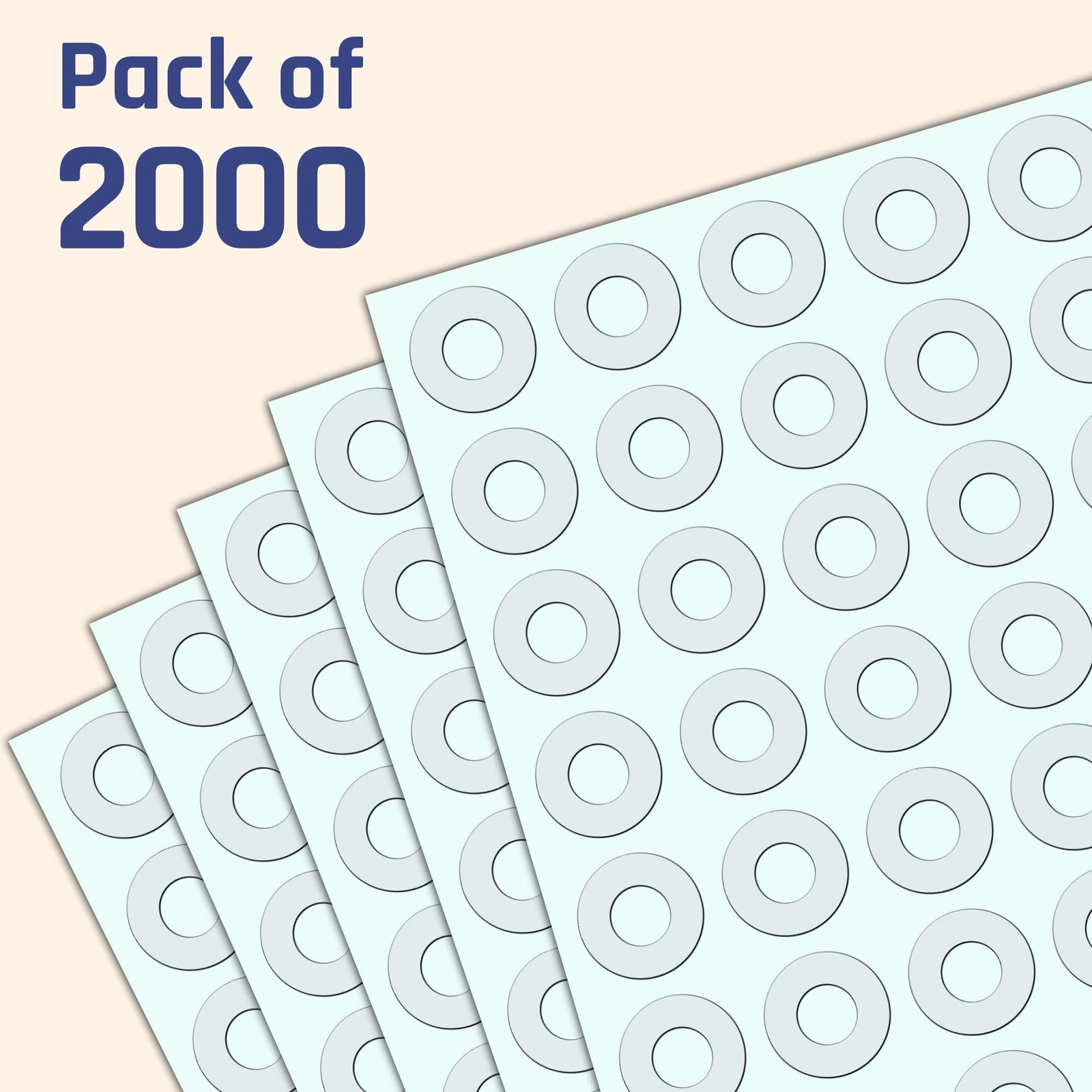 2000 Pieces – Clear Hole Punch 0.5*0.5 inches, Clear,transparent