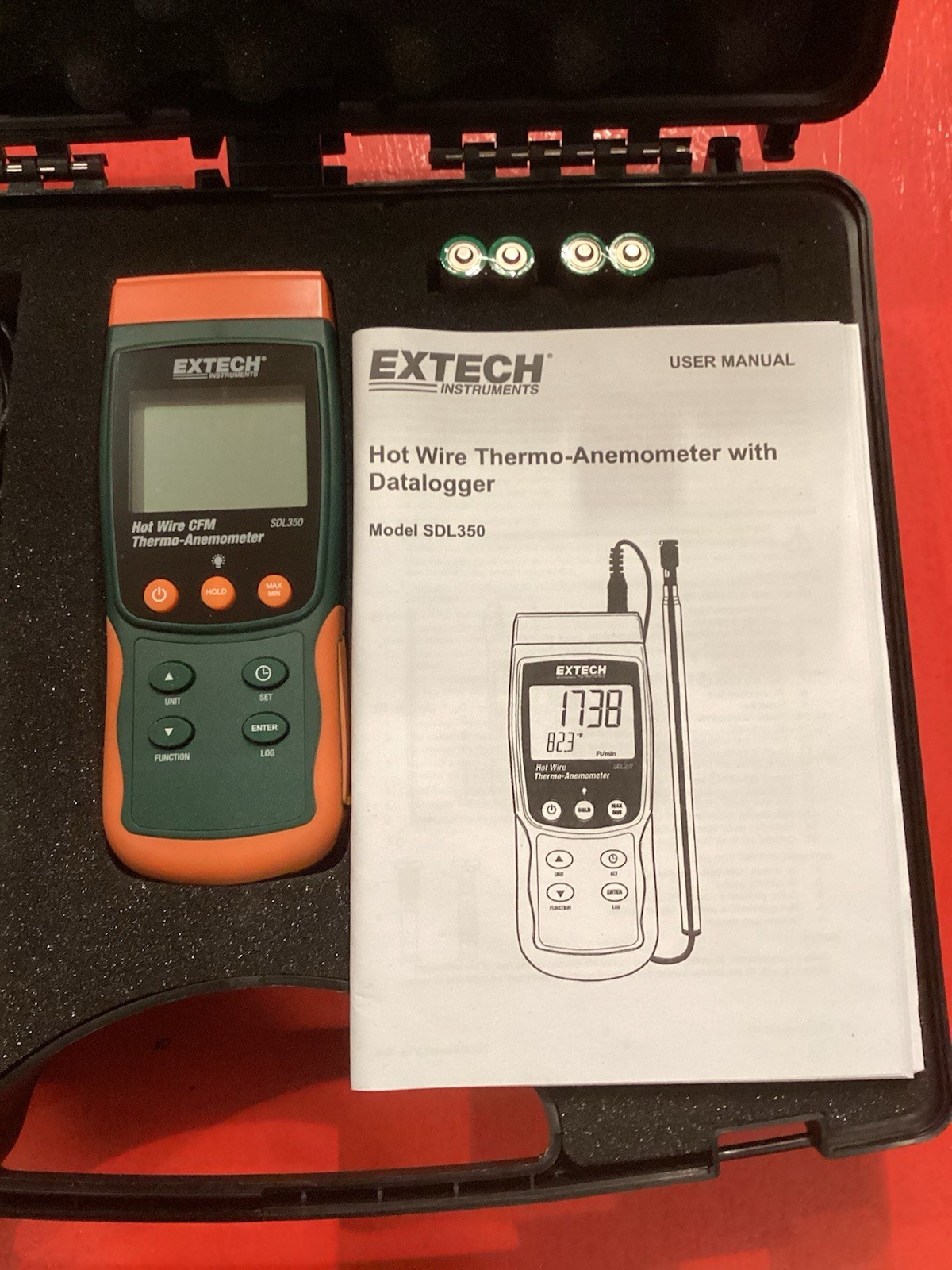 EXTECH SDL350 HOT WIRE THERMO ANEMOMETER DATALOGGER