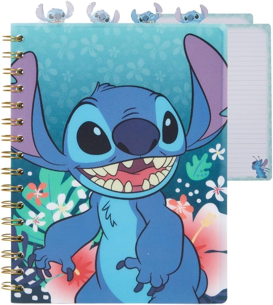 Stitch Tab Journal Notebook, Spiral Bound, 96 Lined Pages, 8 x 7 inches, Blue