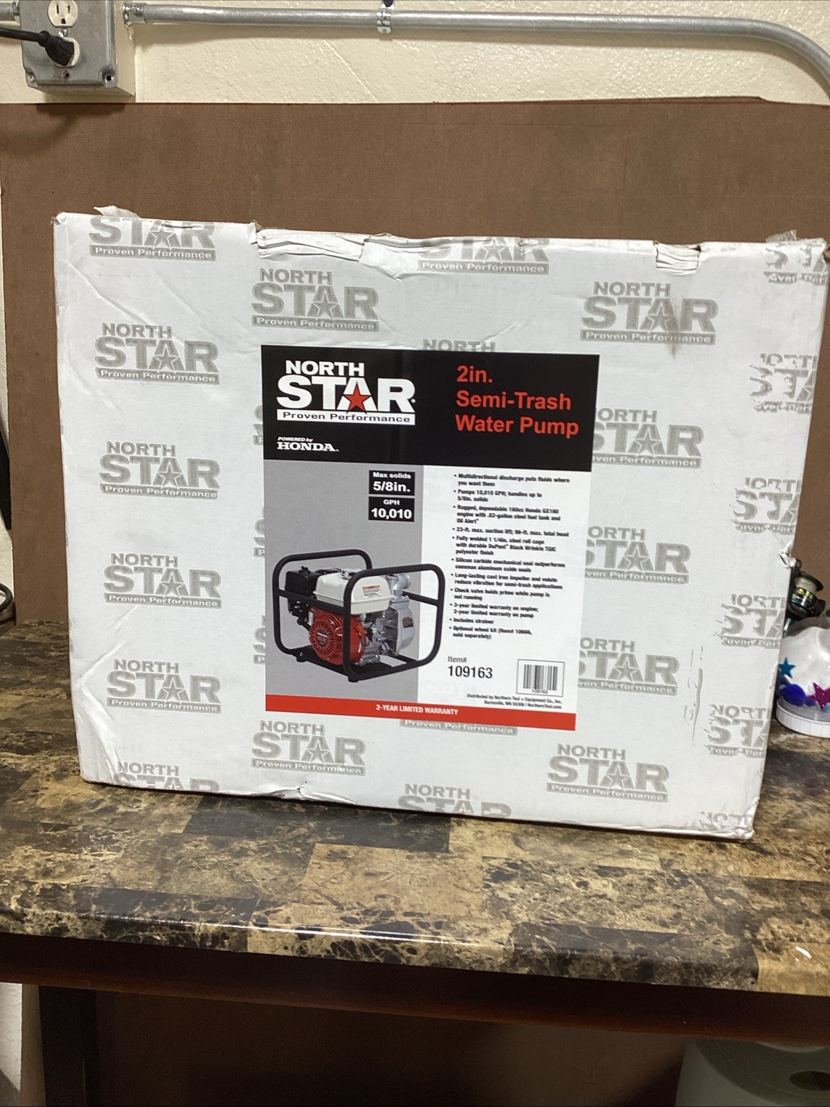 NorthStar 109163 Semi-Trash Water Pump, 2in. Ports Powered By Honda NIB