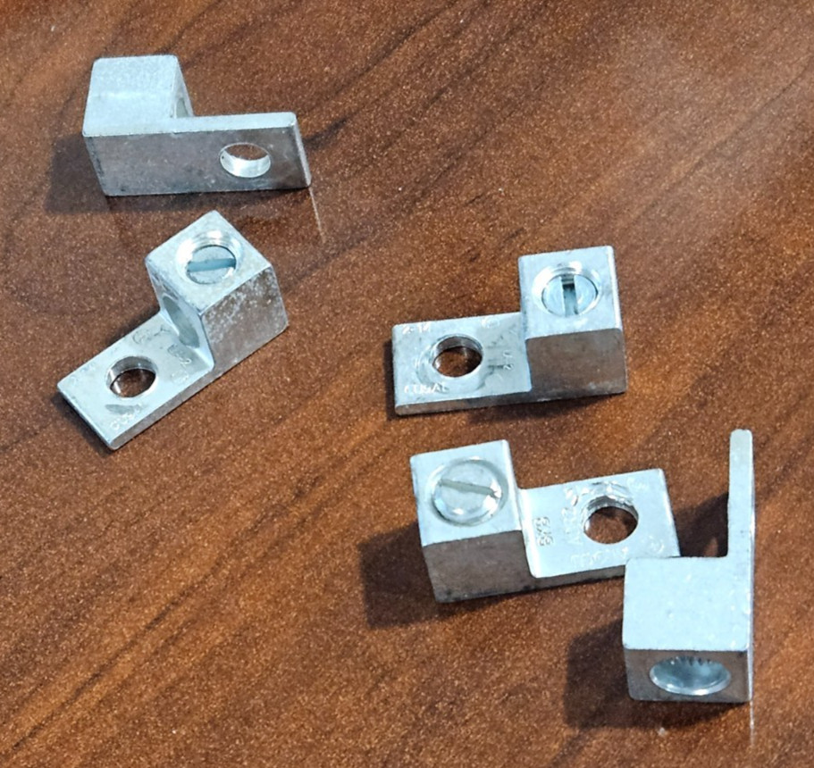 Lot of 5 Mechanical Lug 2-14 AWG CU9AL 1/4″ Hole Grounding Screw Terminal Piece