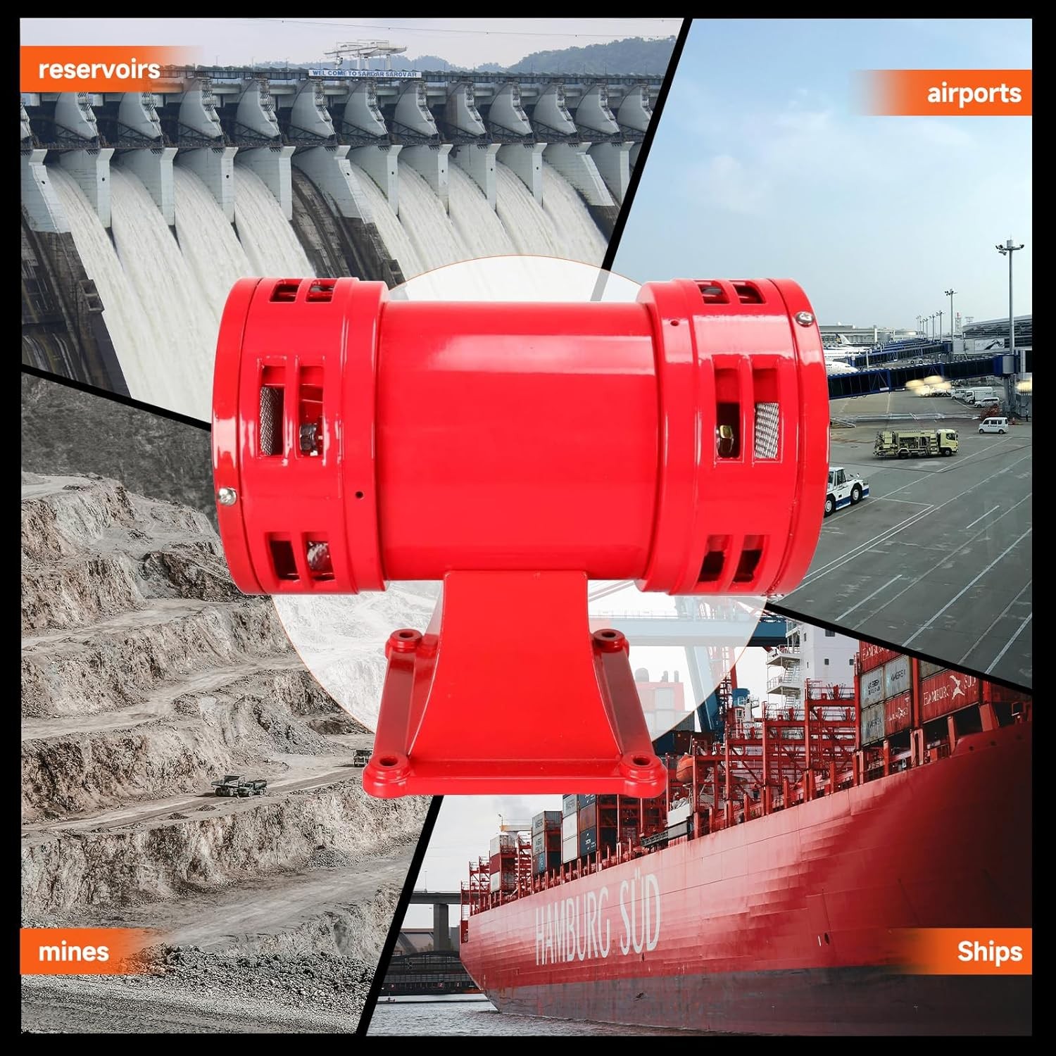 Industrial Electric Motor Air Raid Siren 110V 60HZ 150DB Siren Alarm Super Loud