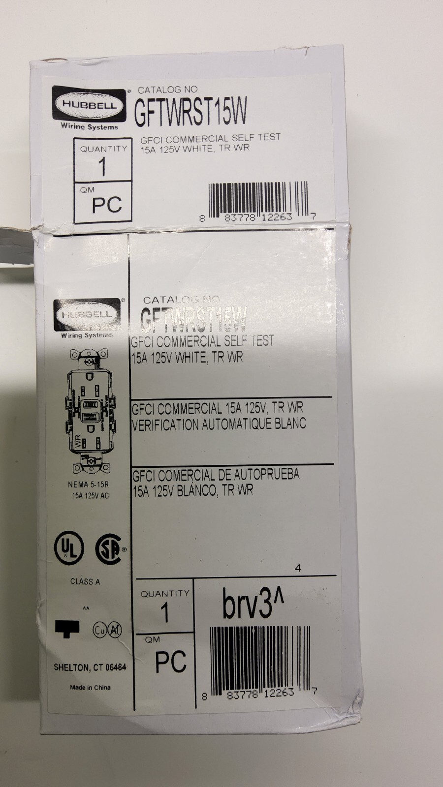Hubbell GFCI Receptacles. Catalog no. GFTWRST15W Qty. of 5