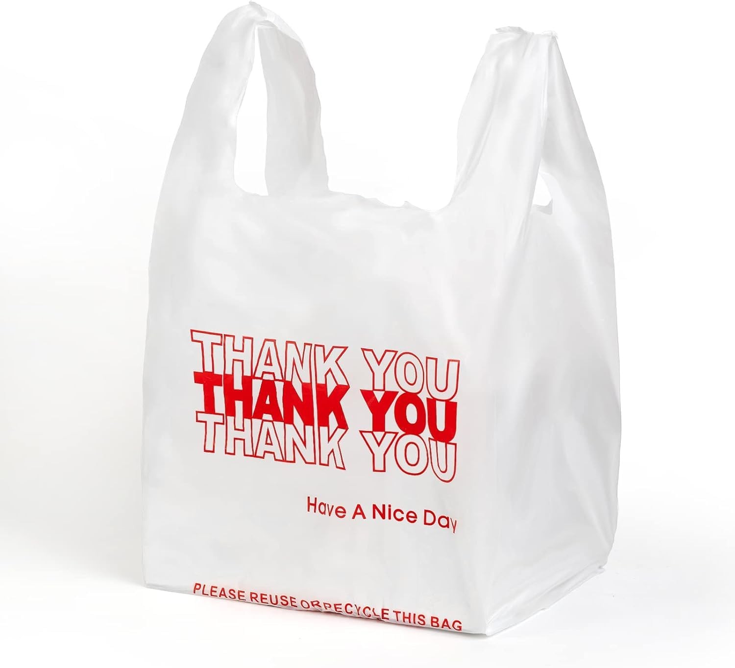 JShlpiar 1000 Bags Thank You Plastic T-shirt Bags (1000 Count) (11.5 x 6.5 x 21)