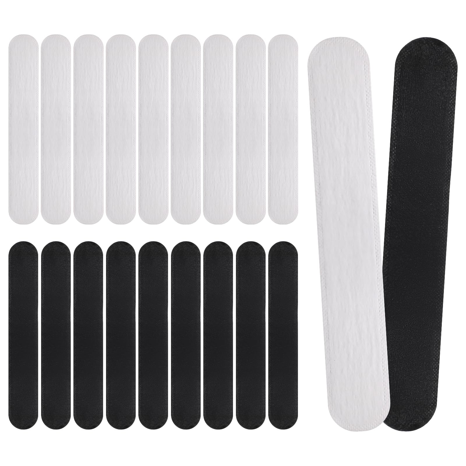 20 Pcs Hat Sweat Liner Pads Disposable Adhesive Cap Protector Helmet Guard B & W