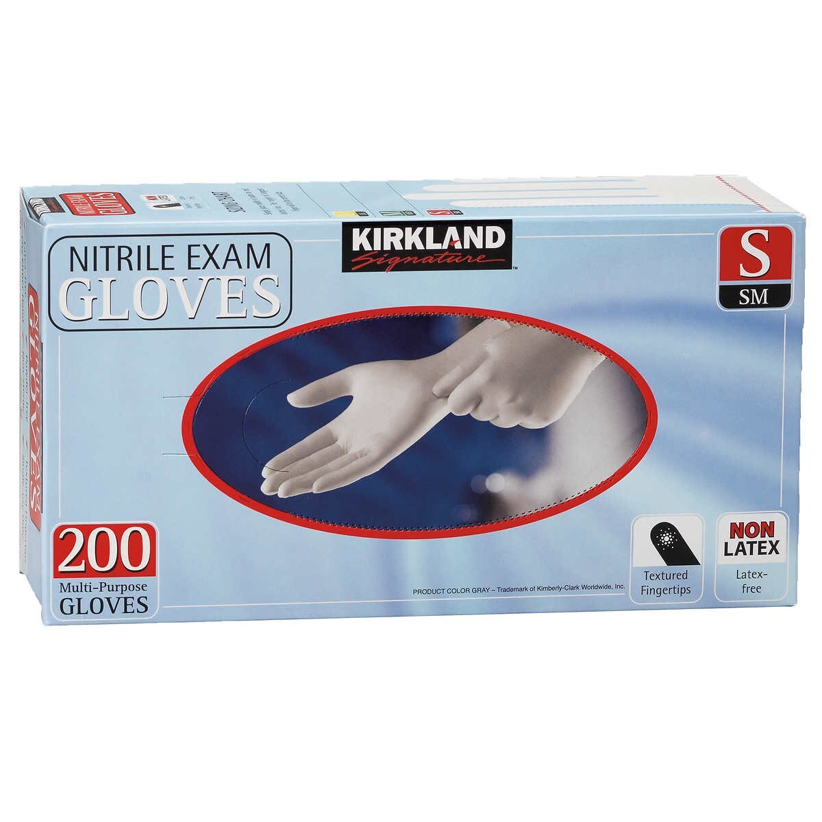 Kirkland Signature Nitrile Exam Powder Free Exam Gloves Size Small 200 Count