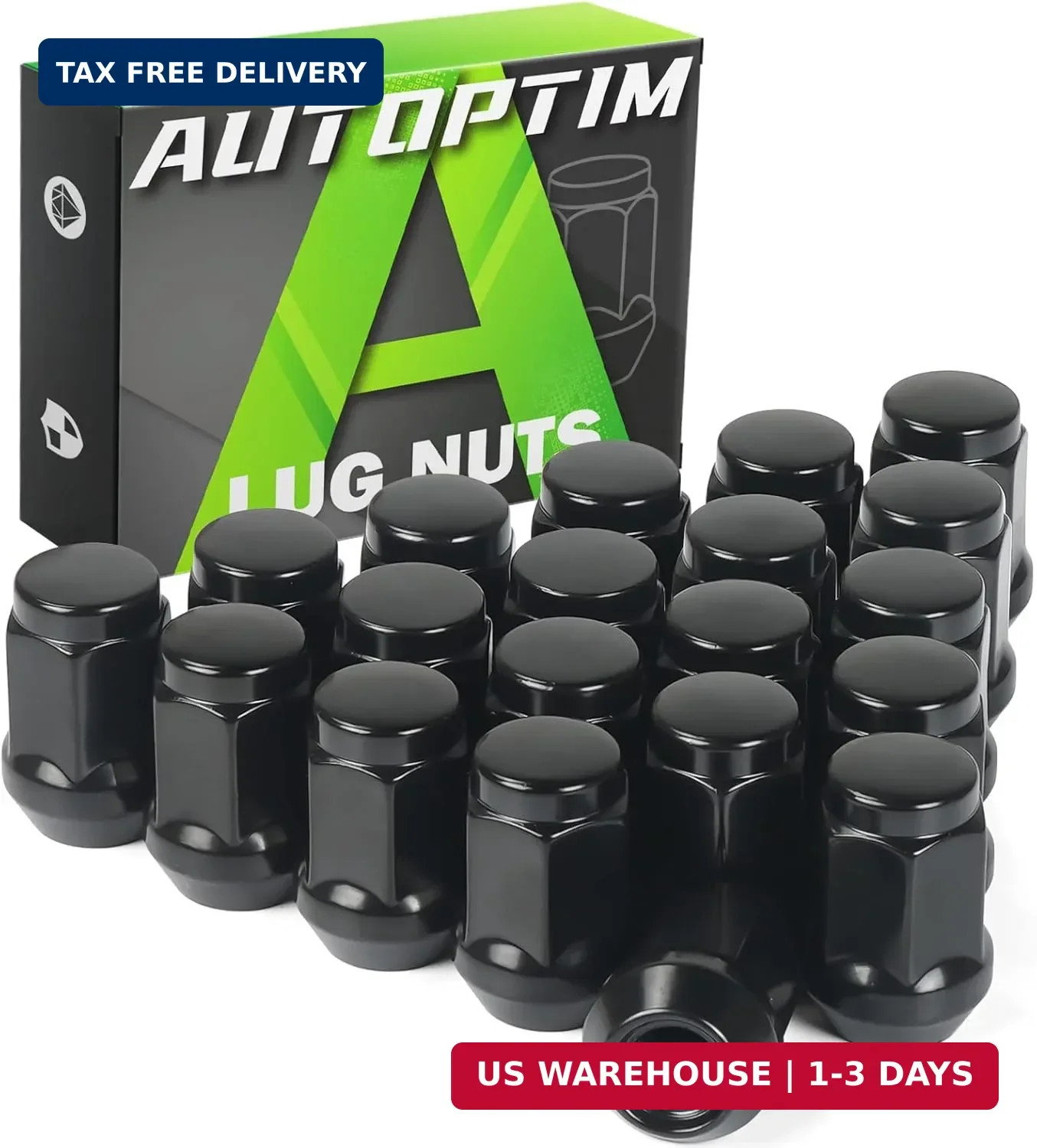 AUTOPTIM 1/2-20 Lug Nuts – Replacement for 1987-2018 Jeep Wrangler JK, 2002-2012