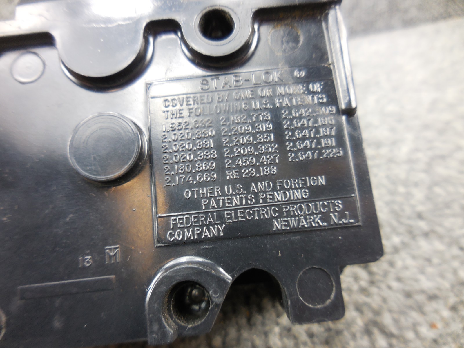 FPE Federal Pacific Electric Stab-Lok CTL Type NB Circuit Breaker 40 amp 2 Pole