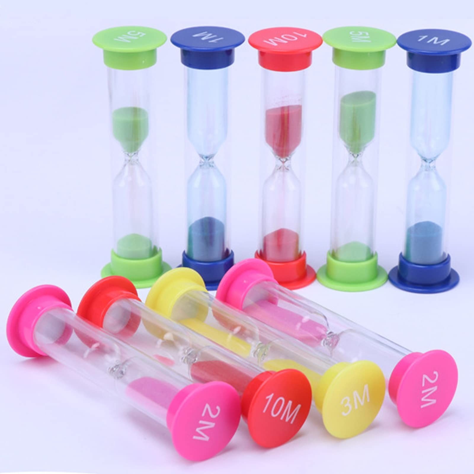 Sand Timer, 6 Pcs Colorful Hourglass Timer 30sec / 1min / 2mins / 3mins / 5mi…