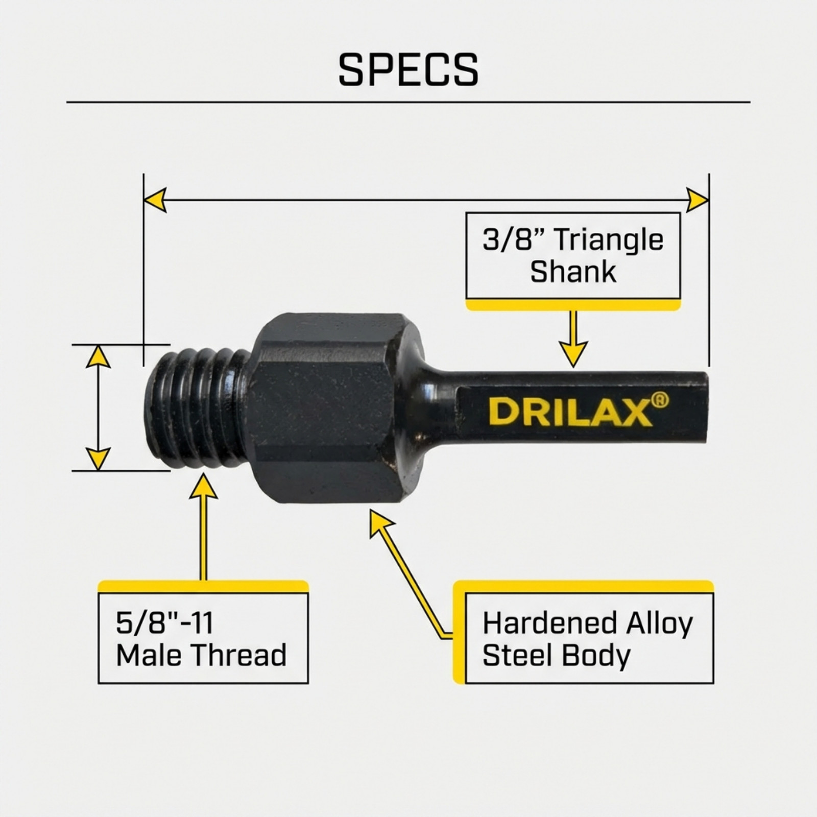 5/8 inch 11 Arbor Adapter Core Drill Bit Grinder Polishing Backer 3/8 Shank