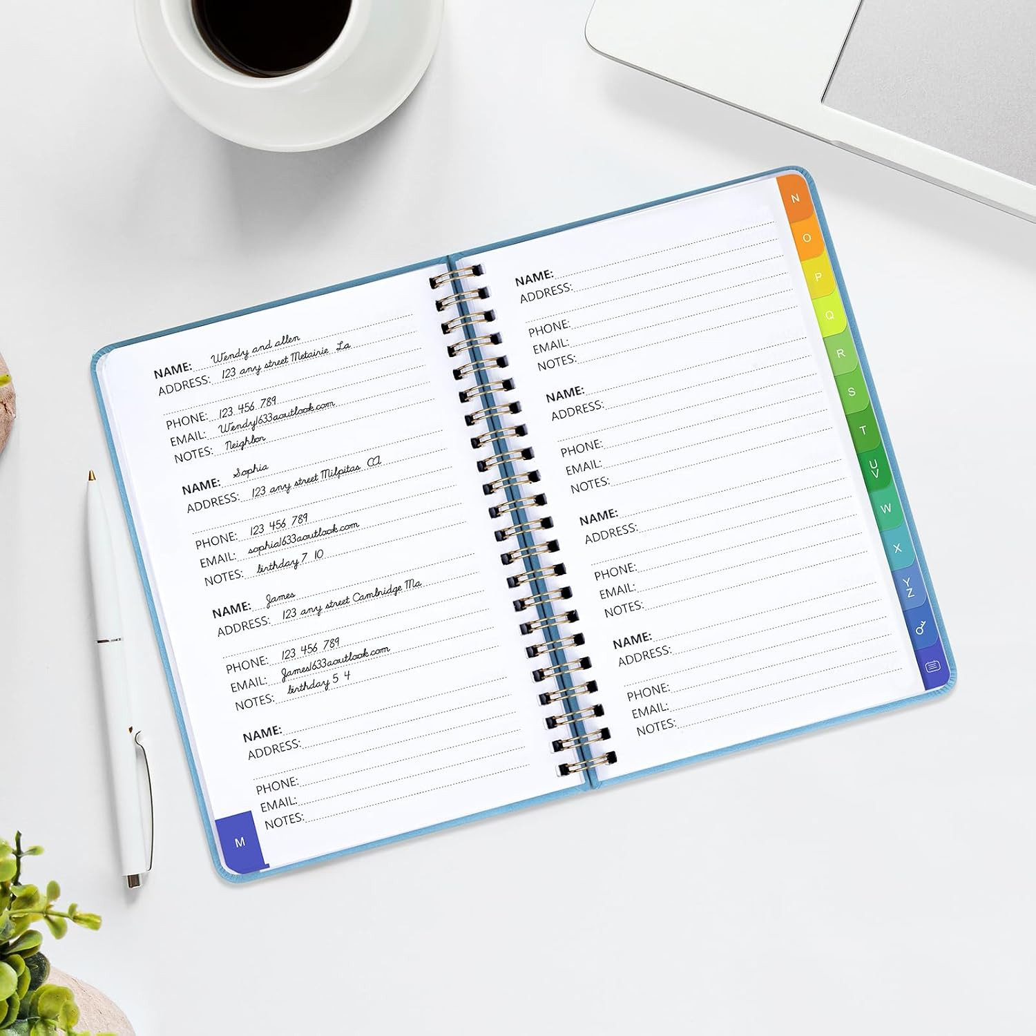 Address Book with Alphabetical Tabs, Large Print for Seniors 5.7″X7.7″ | Spiral
