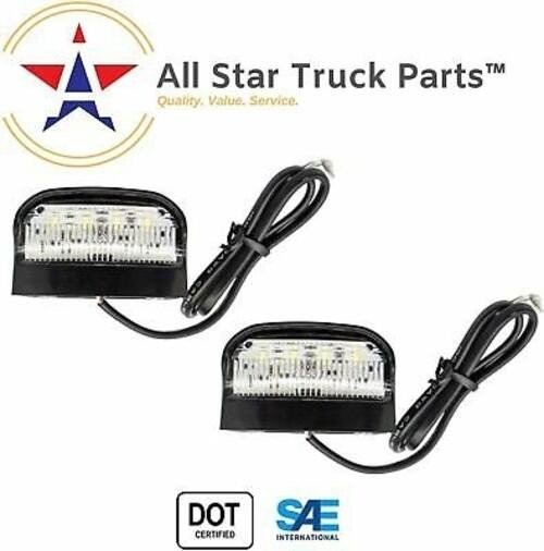 3″x1.6″ Surface-Mount 4 LED Trailer License Plate Lights Black 10V-30V DOT/SAE