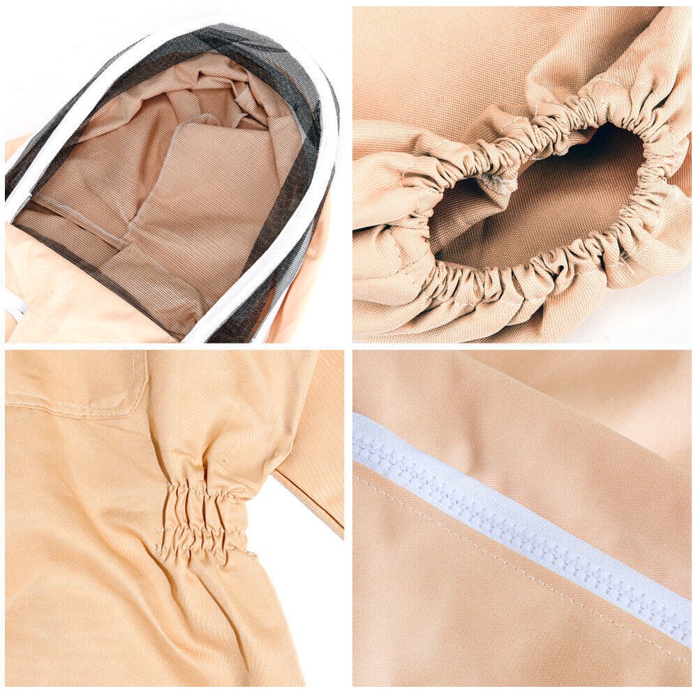 XXL Full Body Anti-bee Suit Cotton Beekeeping Clothing w/Veil Hood&Gloves Unisex