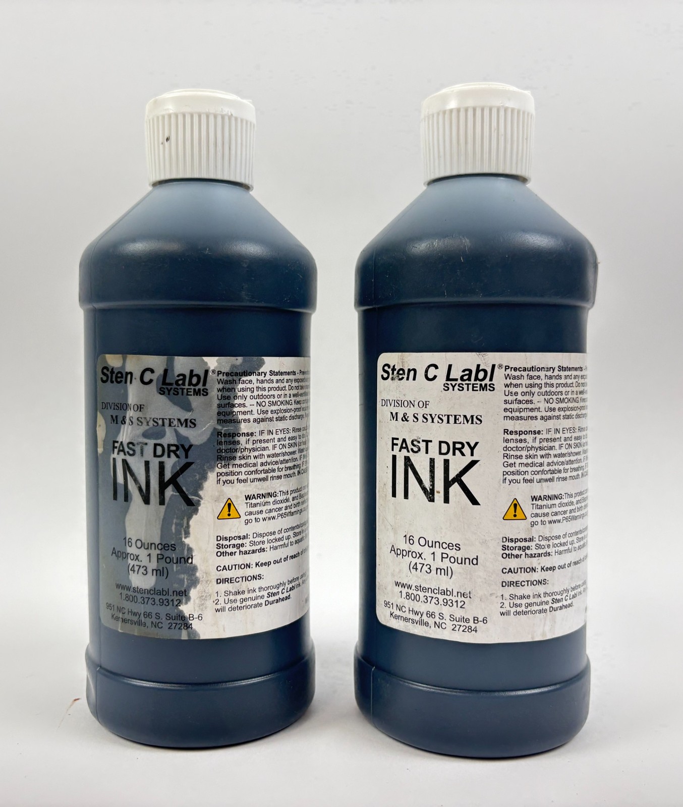 Sten C Labl Systems Fast Dry Black Ink 16 oz Industrial Printing Ink Set of 2