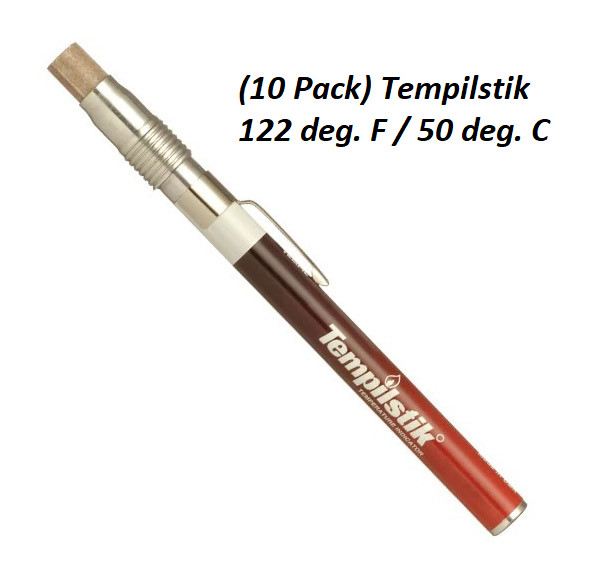 10 Pieces, Tempilstik 28301 50C / 122F TSC0050 Temperature Indicating Sticks