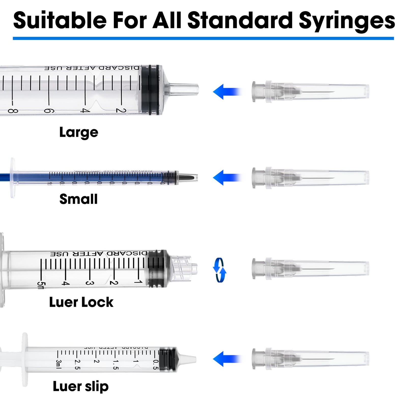 Disposable Needles 27G 1/2 Inch Pack of 100 for Lab Industrial Liquid Dispensing