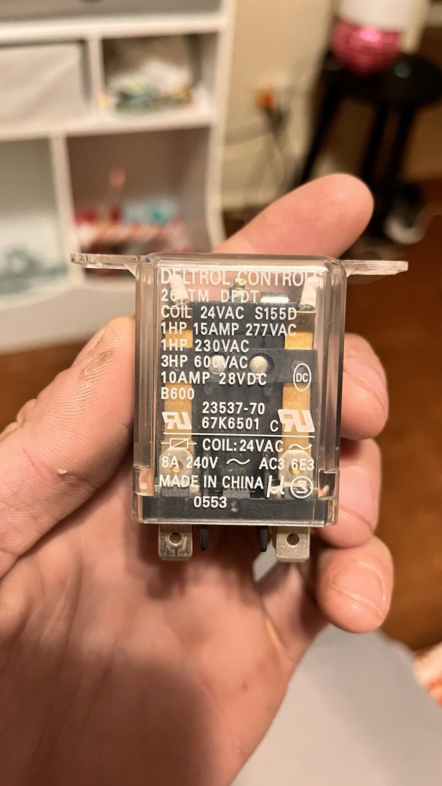 Deltrol Controls Relay 267TM DPDT 24 VAC Coil S155D 23537-70 67K6501