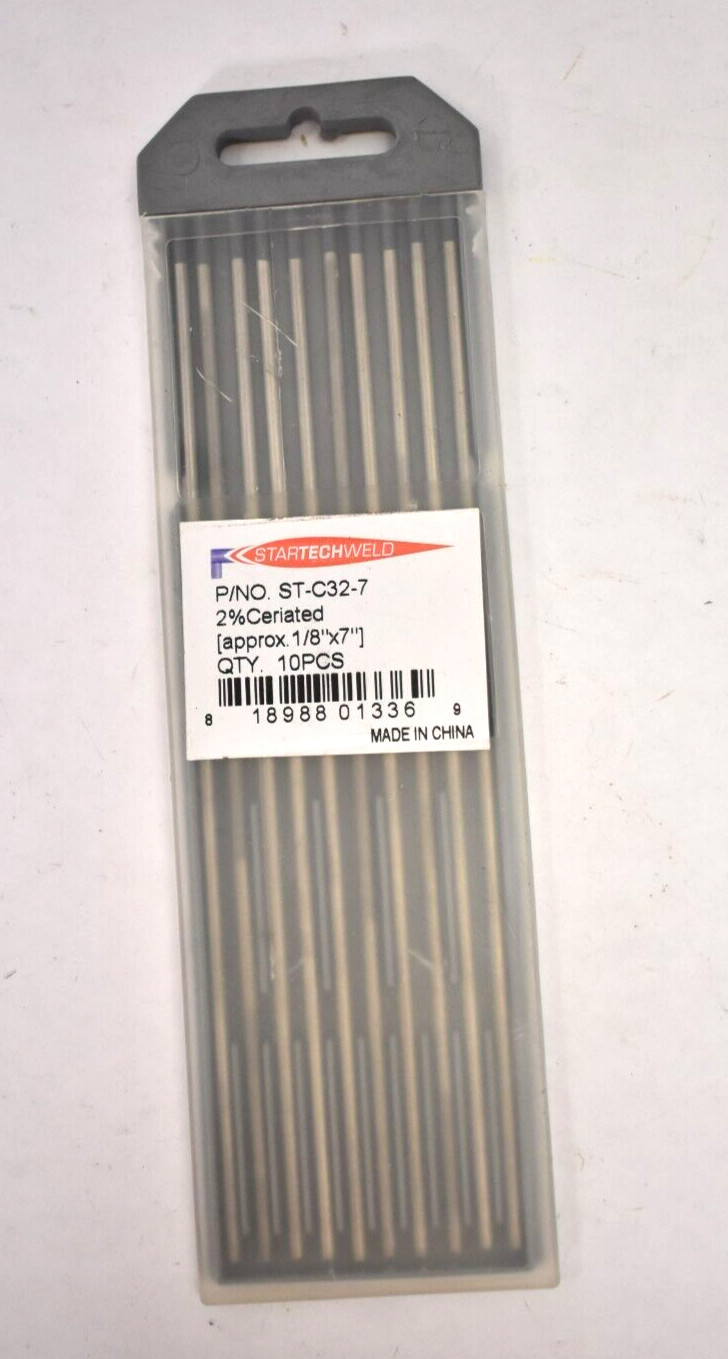 Lot of 10 StarTech Weld 2% Ceriated Welding Tungsten Electrodes 1/8″ x 7″