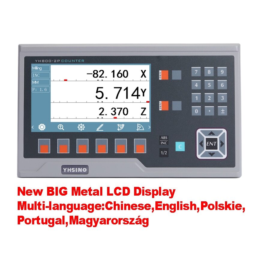 BIG Metal LCD Digital Readout YH800-2P With 2 PCS Linear Scales Linear Encoder