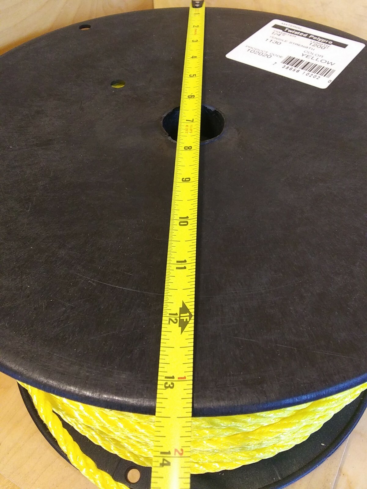 Twisted Polypro Yellow Rope. Appx 1200ft. 1/4″ diameter. 1130 Tensile Strength