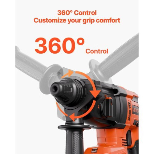 20V Brushless Cordless Hammer Drill, Lithium-Ion 1.1 Inch Rotary Hammer Driver,