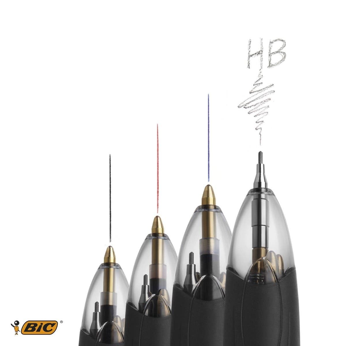 BIC 4 Colours Pen and Pencil Combo, 3 Ballpoint Pens Office Product