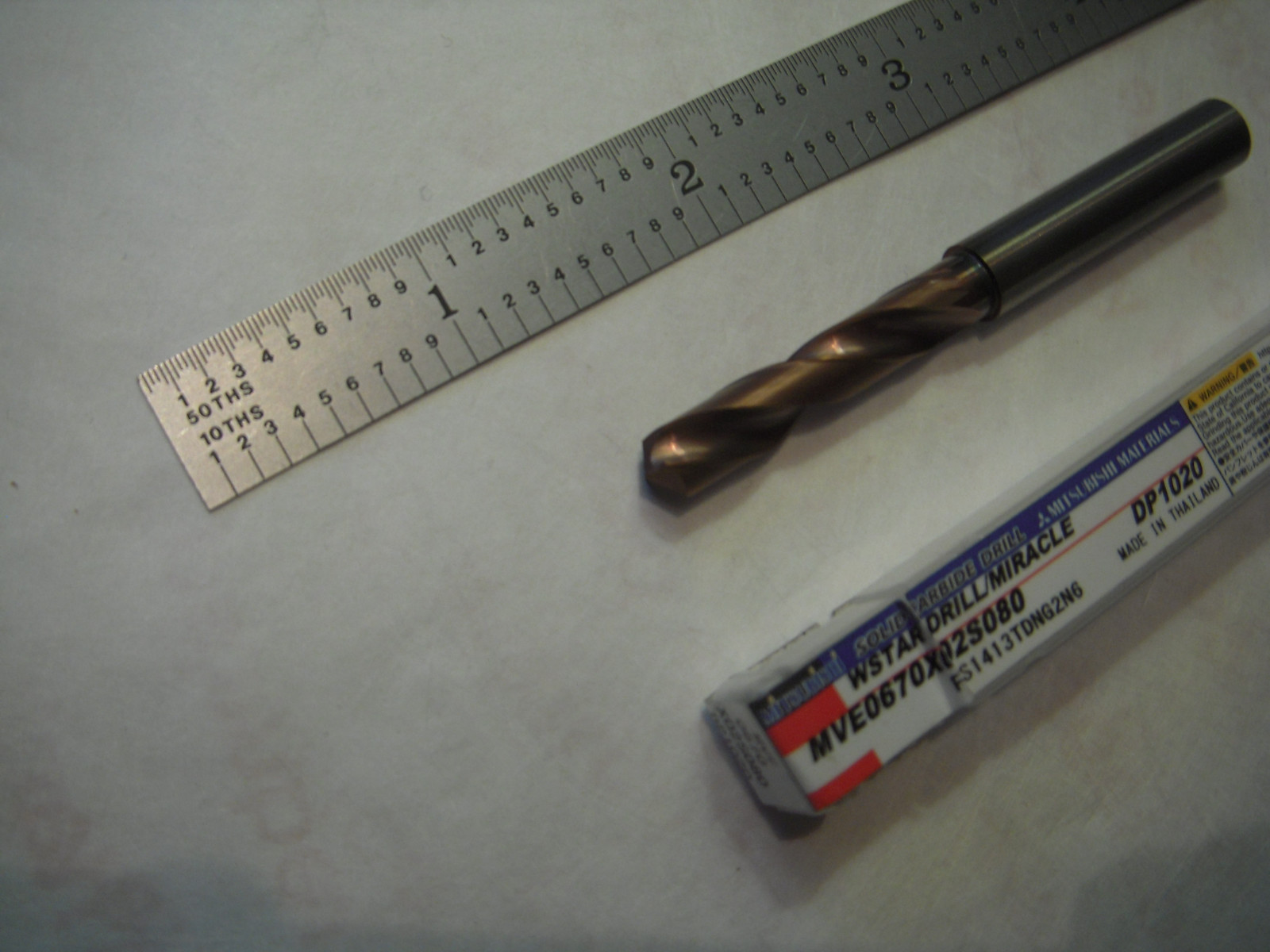 NEW MITSUBISHI 3XD CARBIDE DRILL 8MM SH. X 6.70MM CUT DIA. X 74MM OAL VP15TF
