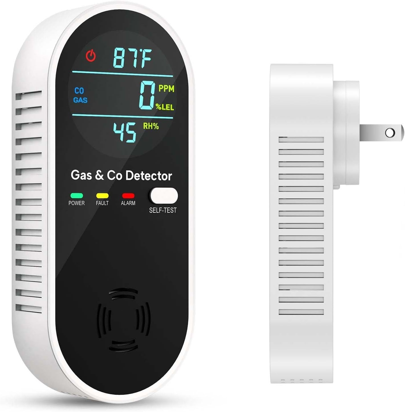 4PCS 4-IN-1 NATURAL GAS LEAK DETECTOR & CARBON MONOXIDE DETECTORS W/ TEMPERATURE