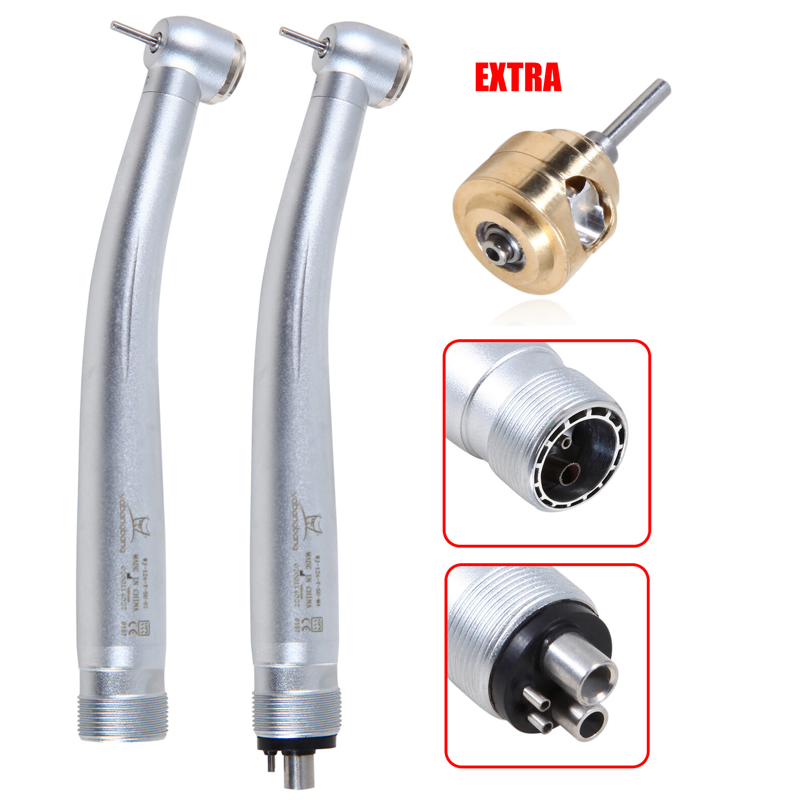 Dental High Speed Turbine Handpiece Push Button Big Head 2/4Holes Fit NSK YDA4