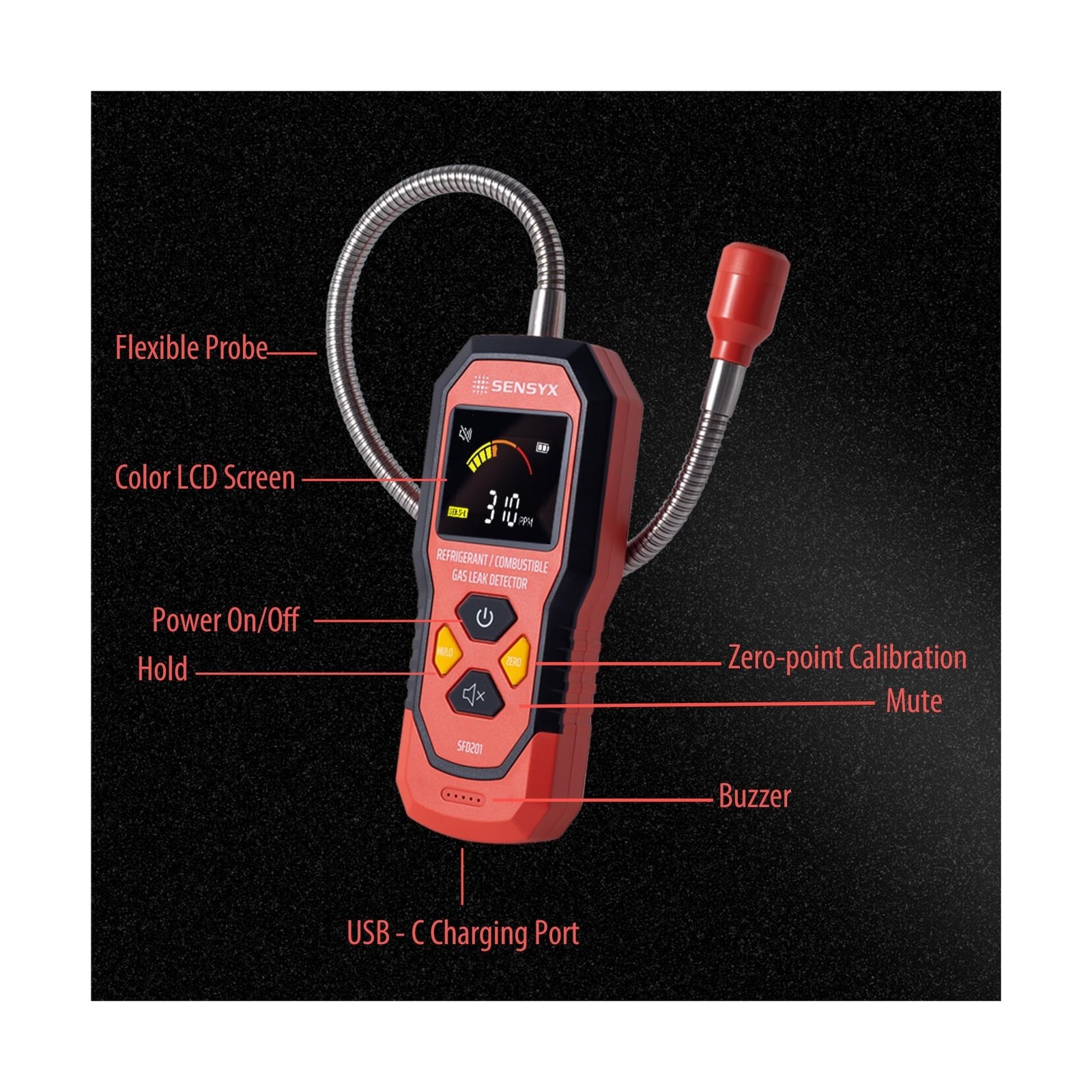 Rechargeable HVAC Refrigerant Leak Detector, Halogen Freon Sniffer,… Fast Ship