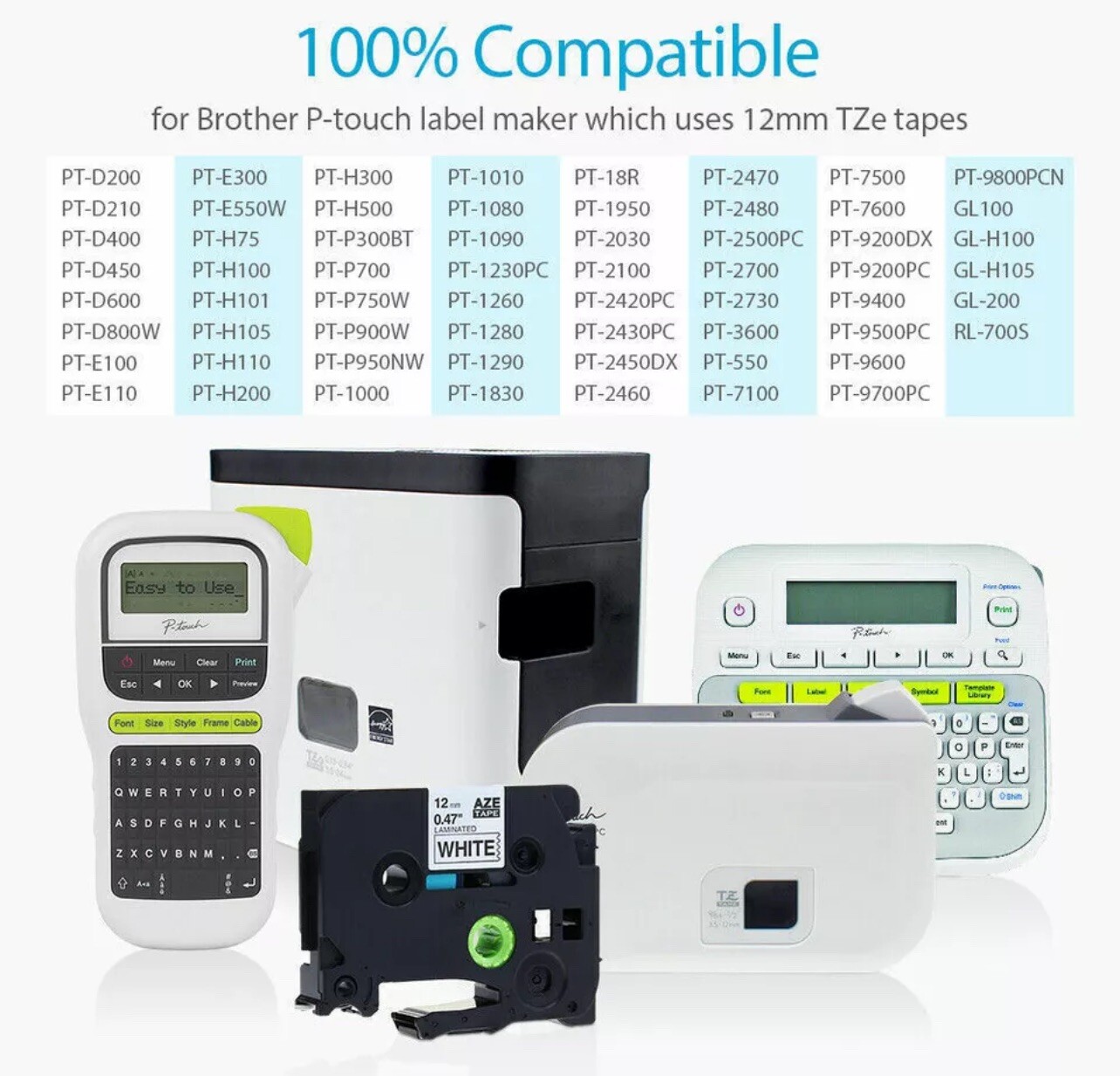 6PK TZ-231 TZe-231 Compatible for Brother P-Touch Label Maker Tape 12mm 0.47”