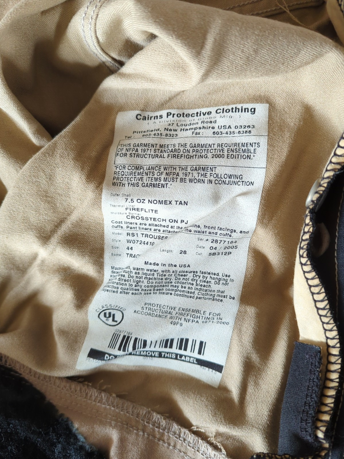 Retired Firefighter Gear Turnout Pants FIRE USED Size 44 X 28 SHELL ONLY!!