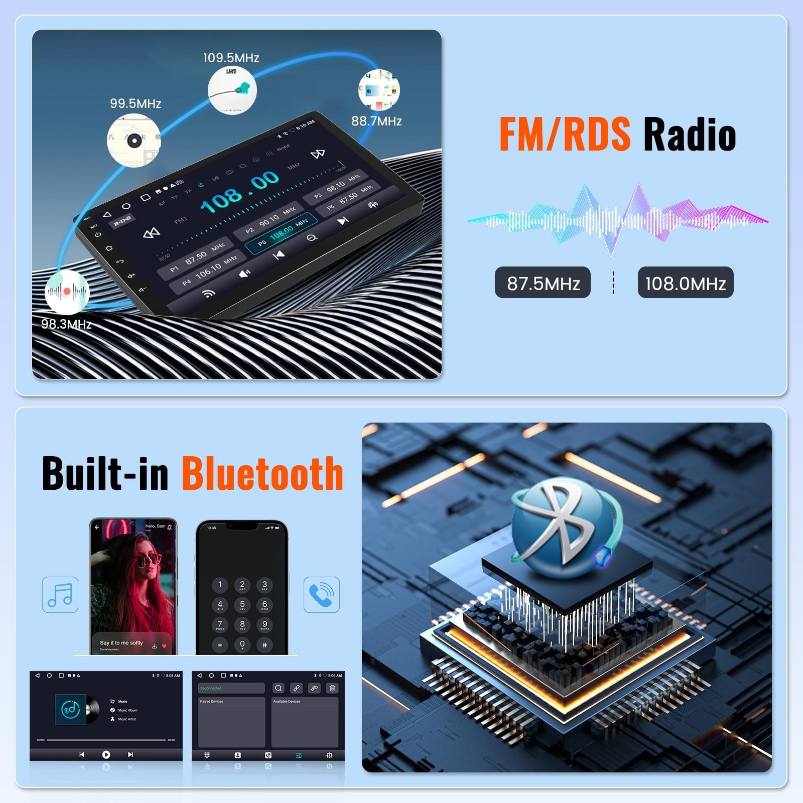2+64GB Android 15 Car Radio for Toyota Corolla 2014 2015 2016 Wireless CarPla…